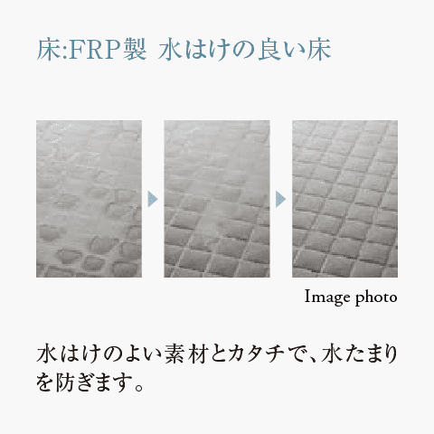 床:FRP製 水はけの良い床