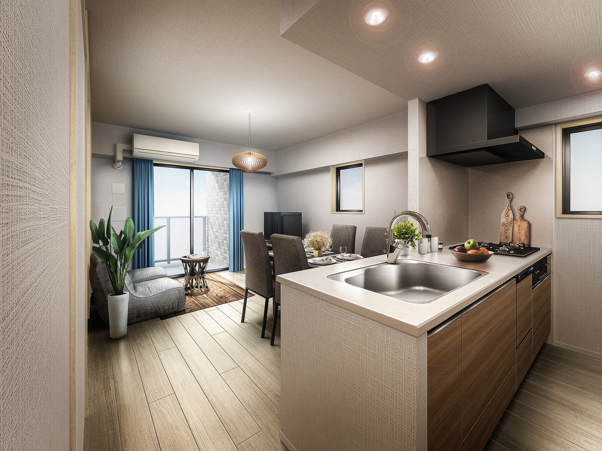 リビングダイニングキッチンルーム完成予想CG