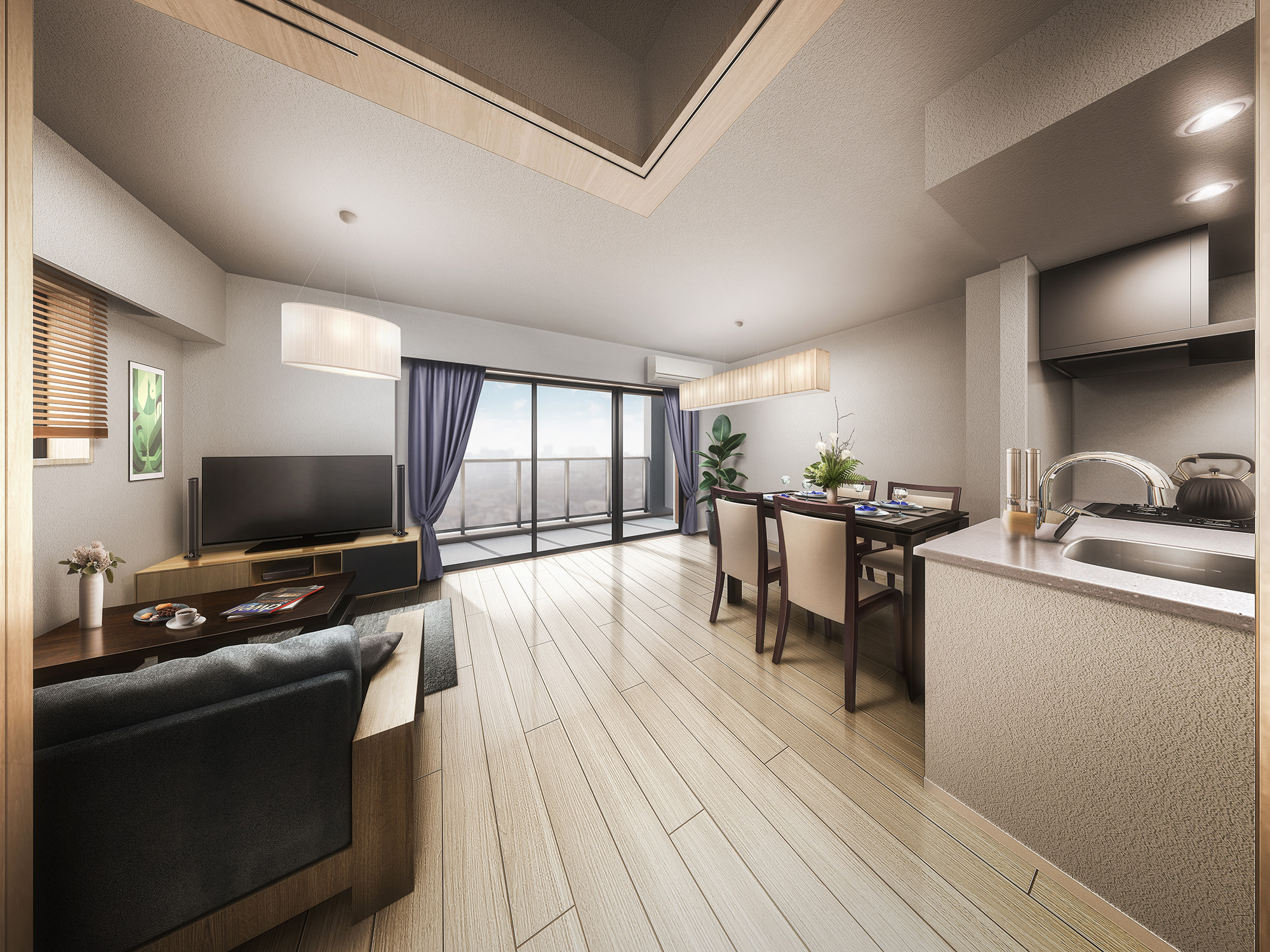 リビングダイニングキッチンルーム完成予想CG