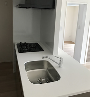 人造大理石キッチン天板 ハネ出し有りタイプ