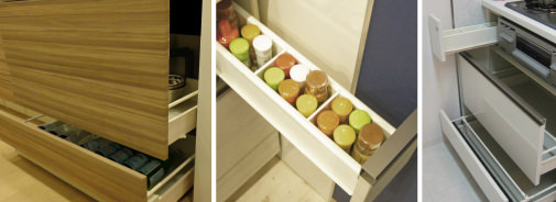 スライド式キッチン収納