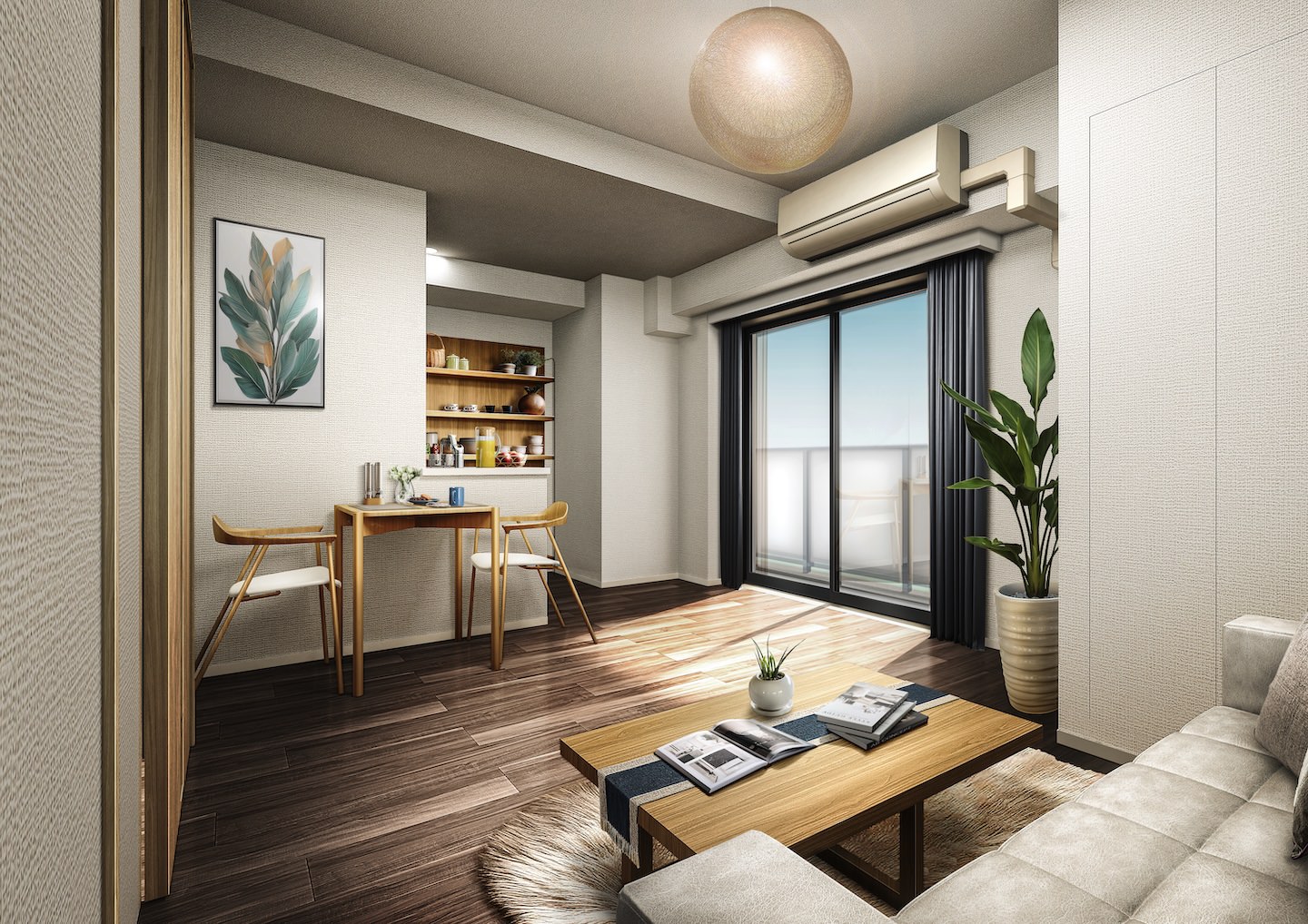 リビングダイニングキッチンルーム完成予想CG（Ctype）